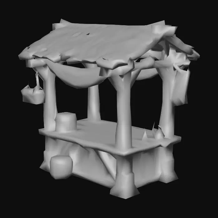 3D model for Medieval Market Stall