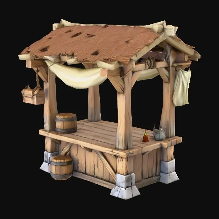 3D model for Medieval Market Stall