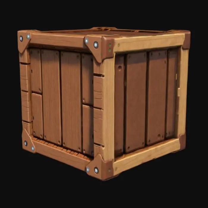 3D model for a brown n64 style crate block