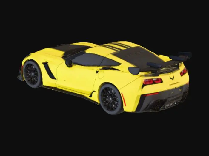 3D model for corvette zo6, yellow
