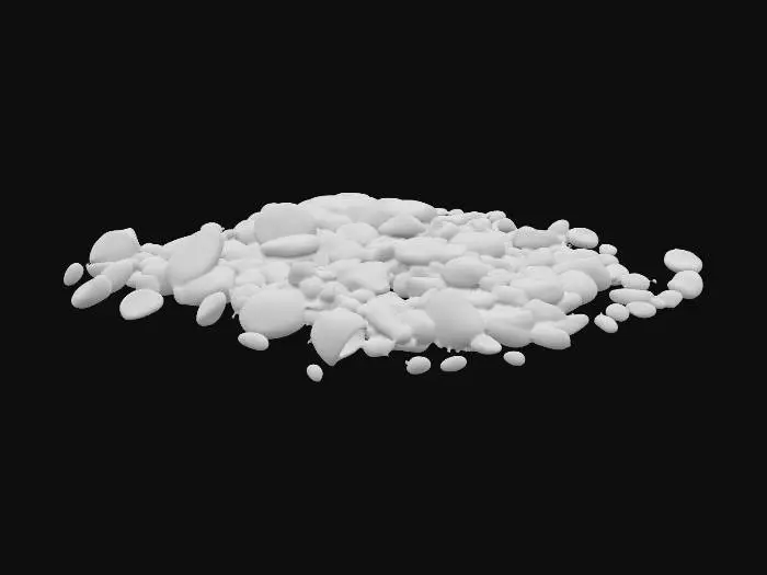3D model for pebbles laying on ground 