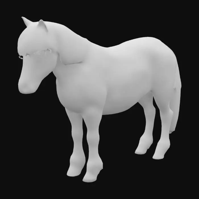 3D model for British Black Fell Pony