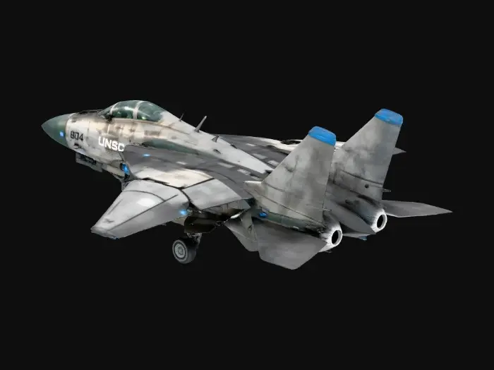 3D model for Futuristic Fighter Jet on Deck