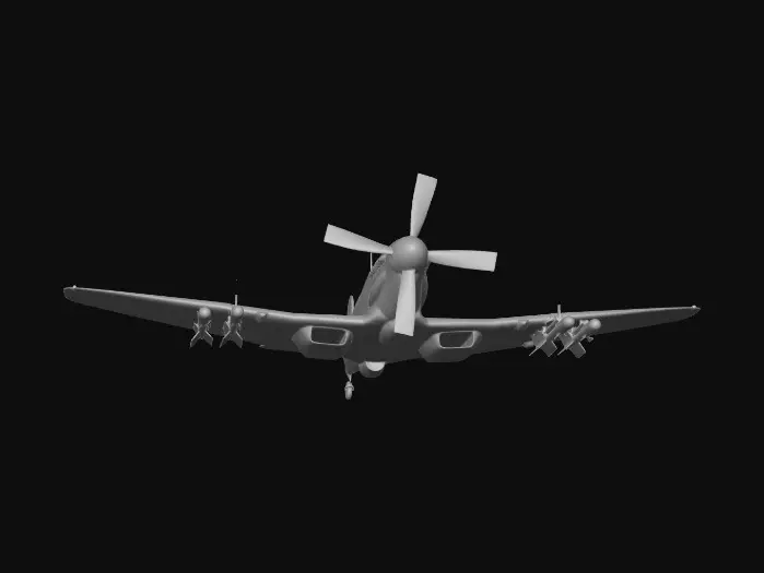 3D model for RAF Spitfire in Flight