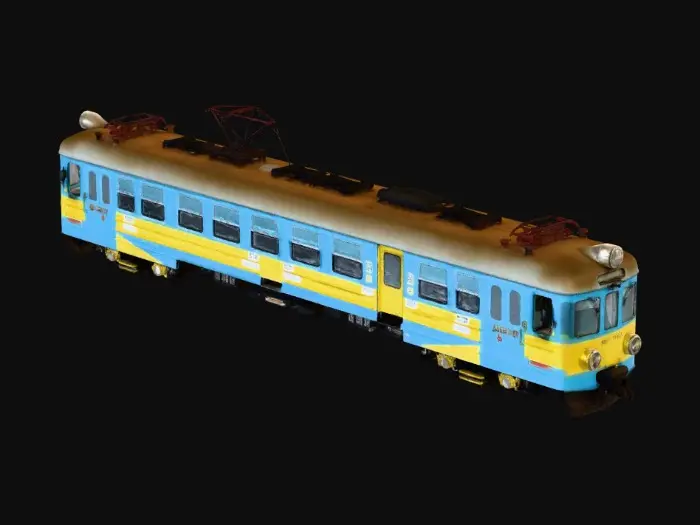 3D model for Blue and Yellow Train at Platform