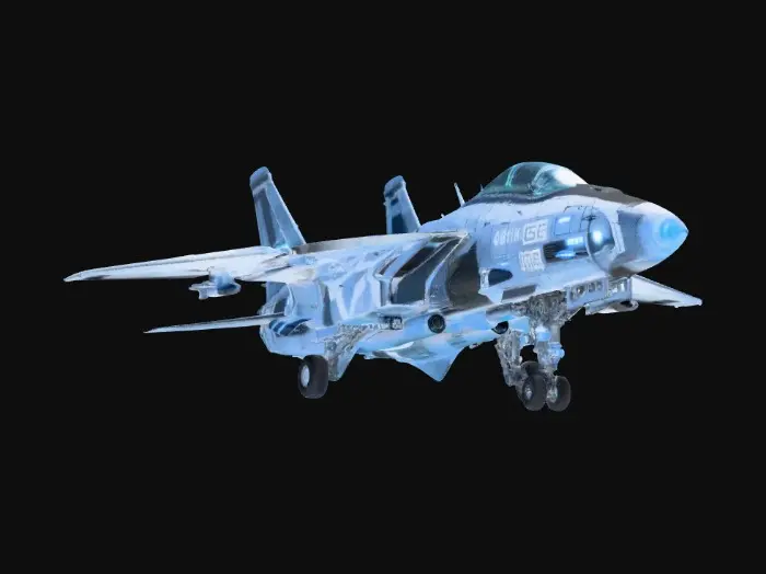 3D model for Futuristic Fighter Jet on Deck