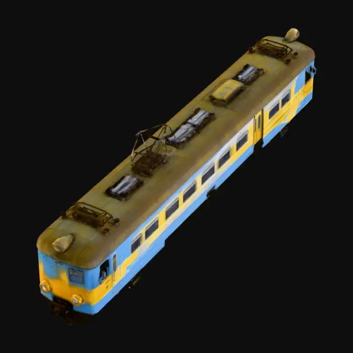 3D model for Blue and Yellow Train at Platform