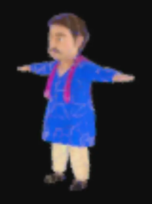 3D model for Man in Blue Kurta