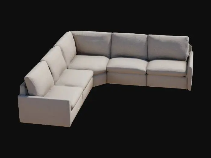 3D model for Modern Beige Sectional Sofa