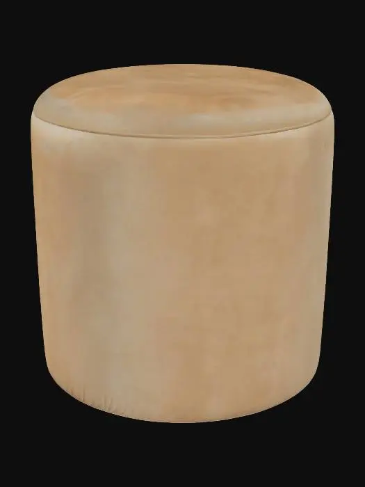 3D model for Beige Velvet Ottoman