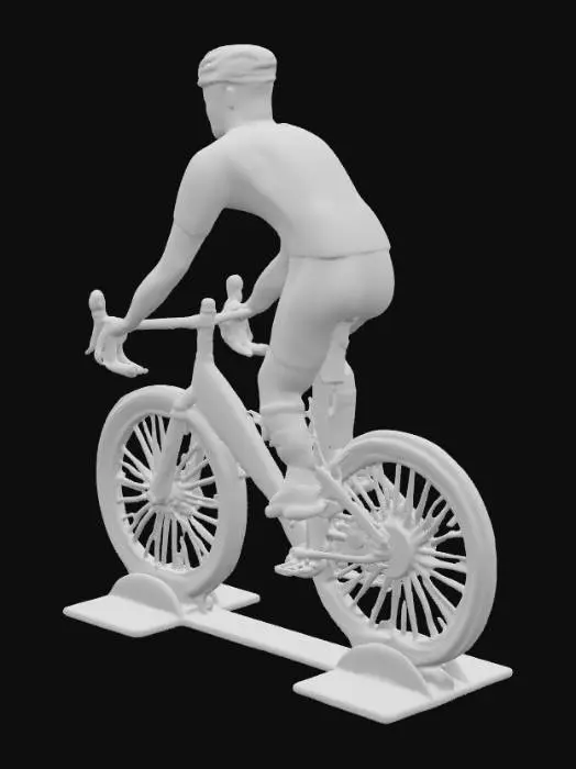 3D model for Cyclist Figurine in Yellow