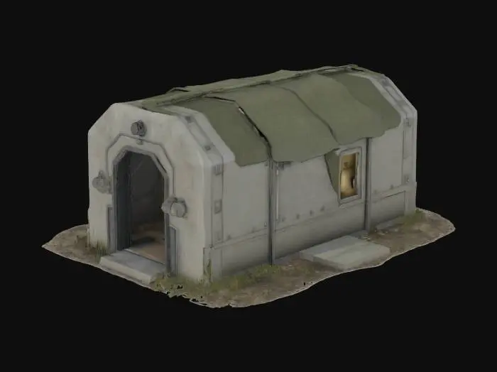 3D model for a  survival small bunker for shooter highly detailed