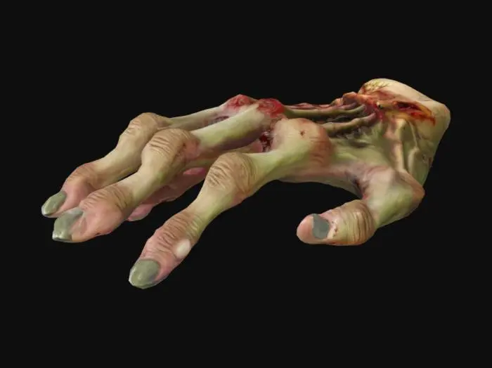3D model for zombie hand highly detailed
