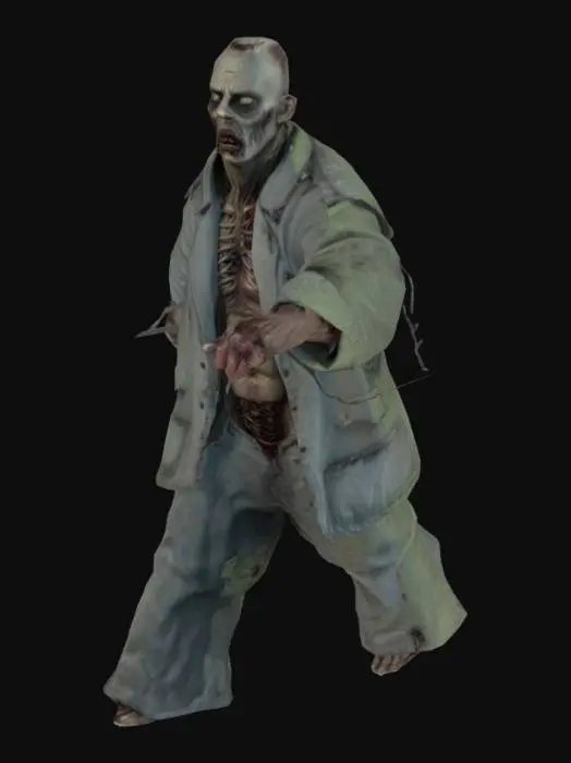 3D model for zombie prisoner highly detailed t-pose