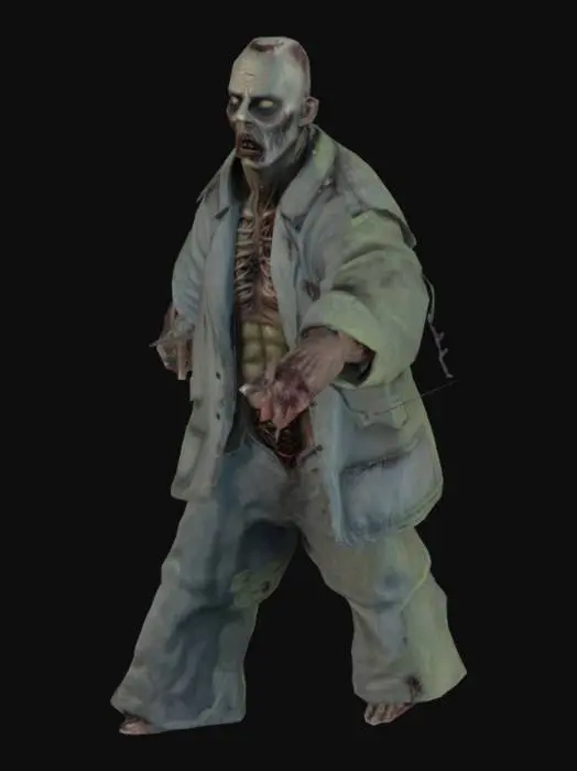3D model for zombie prisoner highly detailed t-pose