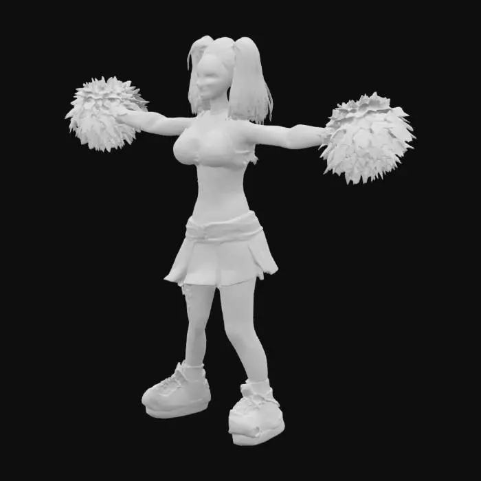 3D model for Зомби девушка чирлидер t-pose