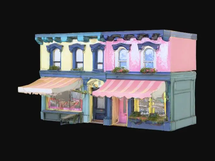 3D model for Colorful Streetfront Shops