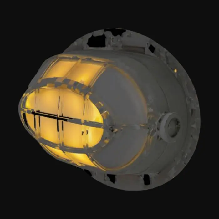 3D model for wall-mounted oval-shaped bunker light