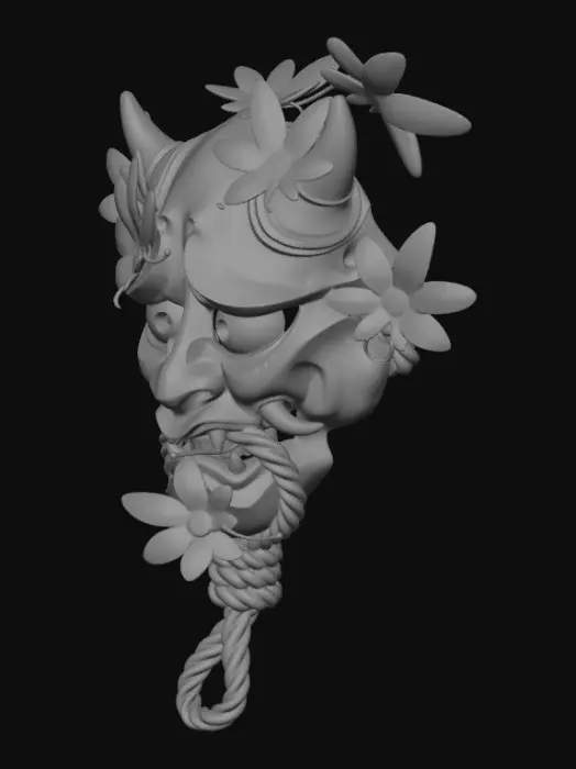 3D model for Floral Oni Mask