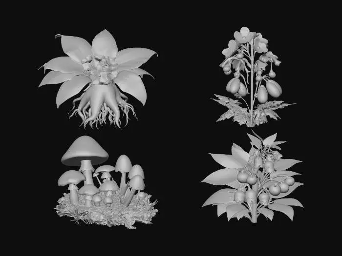 3D model for Bioluminescent Flora Quartet