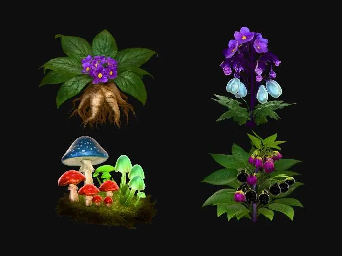3D model for Bioluminescent Flora Quartet