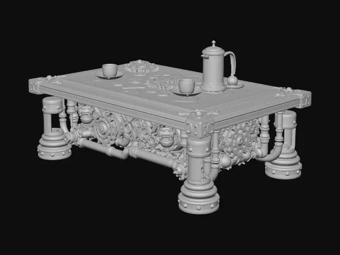 3D model for Steampunk Clockwork Coffee Table