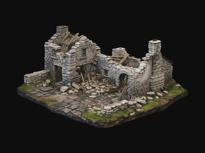 3D model for Ruined Stone Cottage