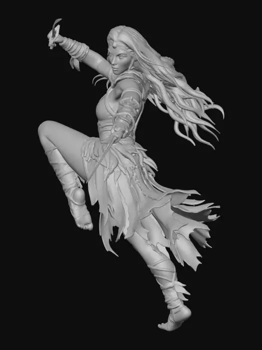 3D model for Elven Twin Blades in Flight