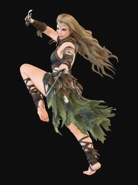 3D model for Elven Twin Blades in Flight