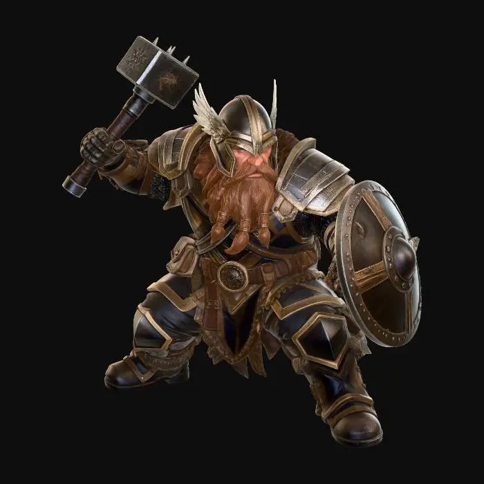 3D model for Dwarven Warlord