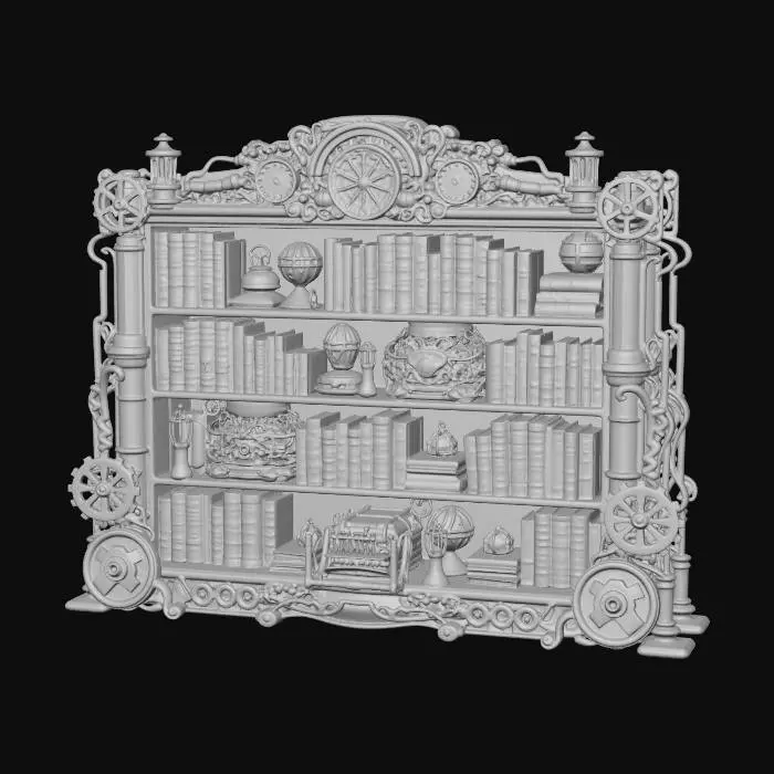 3D model for Cyberpunk Bookshelf