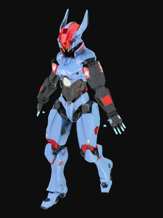 3D model for Gundamn inspired artificial intelligence elite unit