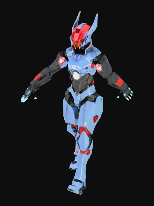 3D model for Gundamn inspired artificial intelligence elite unit