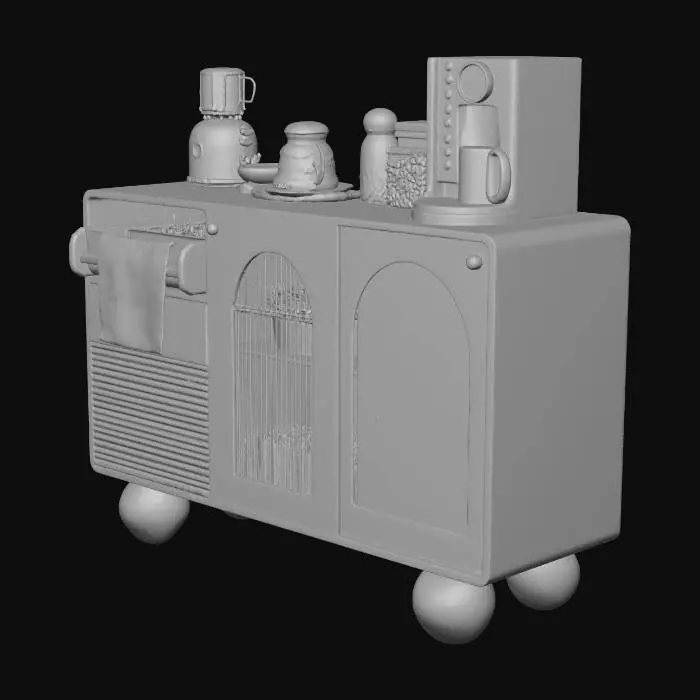 3D model for Minimalist Kitchen Cabinet