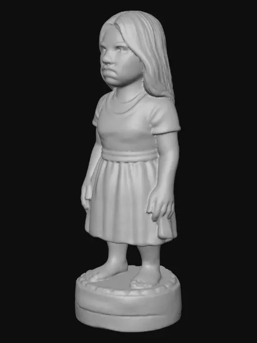 3D model for Statue of a Solemn halfling Girl