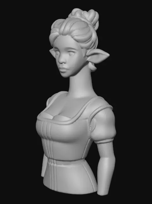 3D model for Elven deer modulated figure