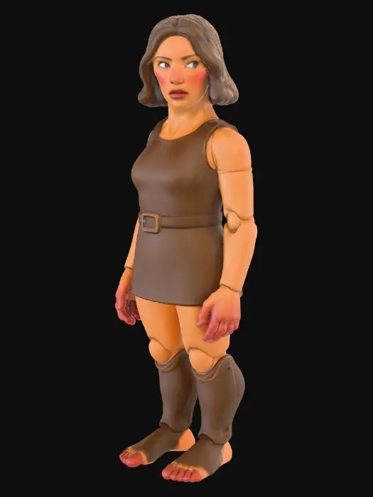 3D model for Figurine in Brown Dress