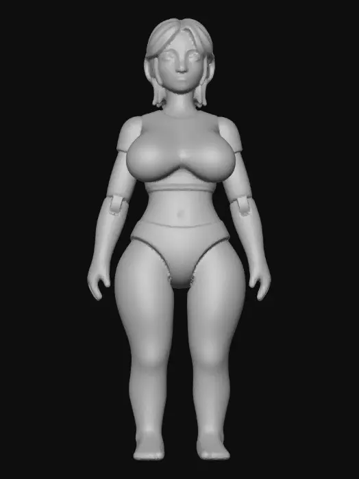 3D model for Action Figure in Blue and Beige