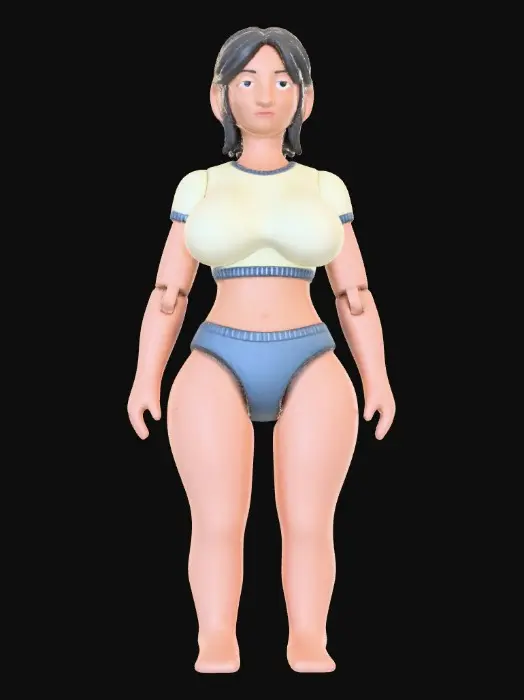 3D model for Action Figure in Blue and Beige