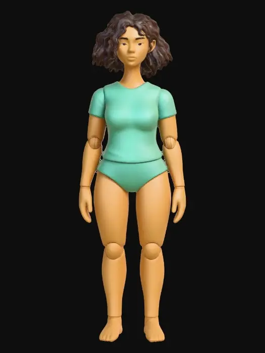 3D model for Teal Bodysuit Figure