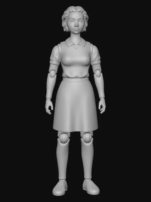 3D model for Blonde Office Clerk Action Figure