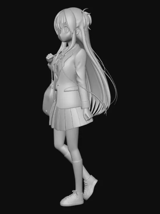 3D model for high-definition anime girl