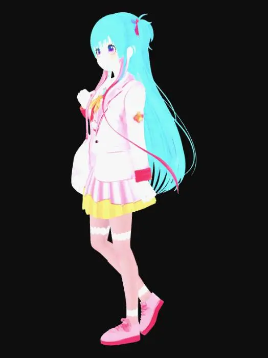 3D model for high-definition anime girl