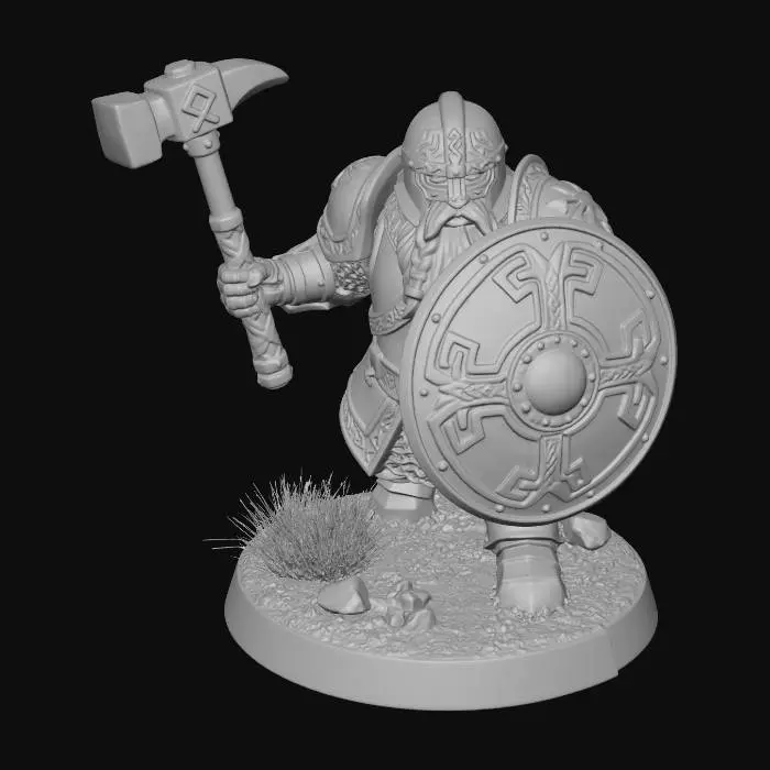 3D model for Dwarven Hammer and Shield