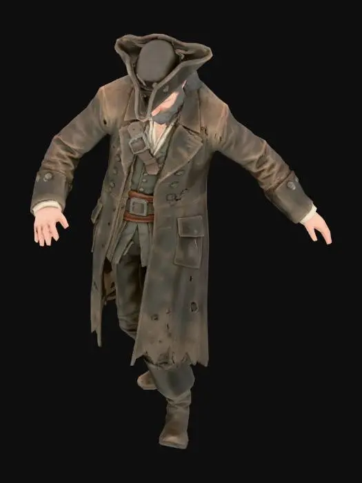 3D model for Weathered Pirate Captain