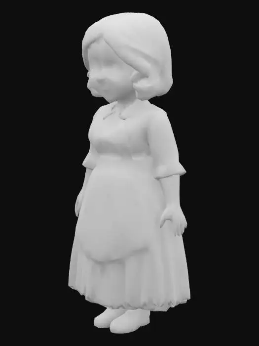 3D model for Doll in Floral Dress