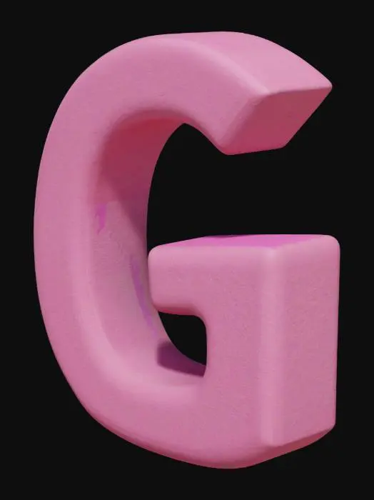 3D model for create a G LOGO PINK COLOR 