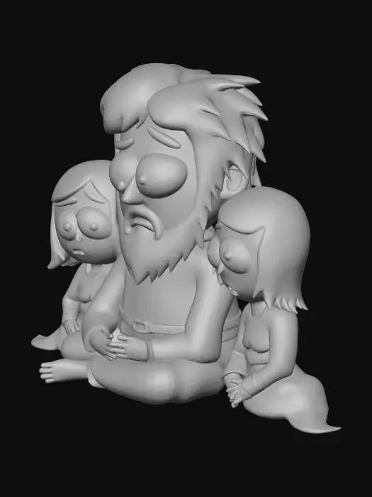 3D model for The Pensive Trio