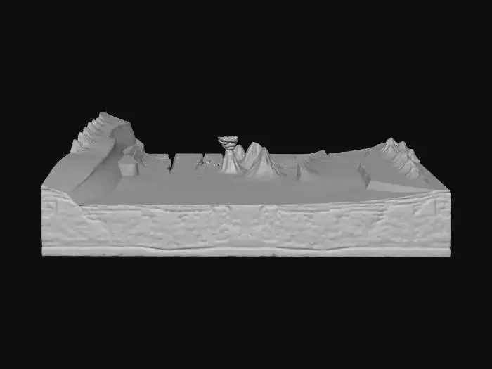 3D model for Volcanic Eruption Process Diagram put colors