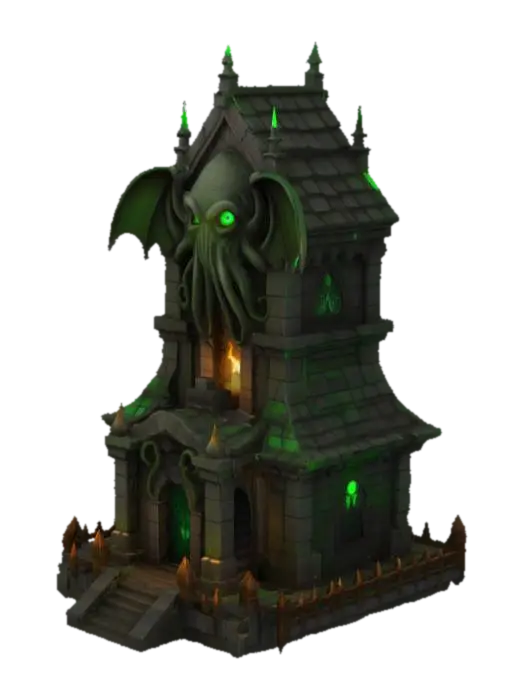 Cthulhu Sanctuary - Eldritch 3D model, vytvořený pomocí AI